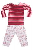 Red Blossom Striped T-Shirt Pyjama 