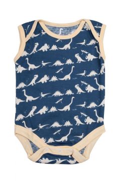 Dinosaur Blue Sleeveless Baby Vest