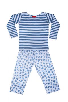 Ocean Blue Striped T-Shirt Pyjama 