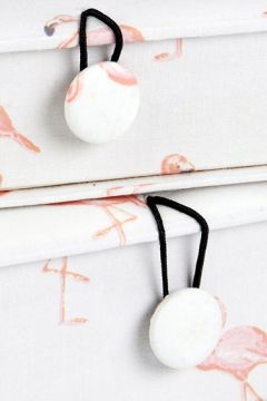 Flamingo Fabric Box Set Button Detail