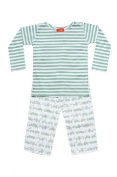 Tractor Green Striped T-Shirt Pyjama