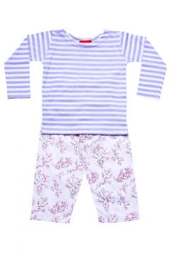 Lilac Blossom Striped T-Shirt Pyjama