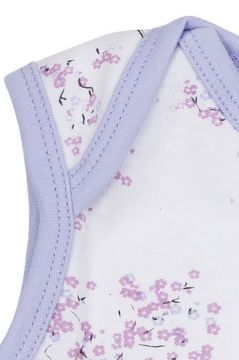 Lilac Blossom Sleeveless Baby Vest Neck Detail